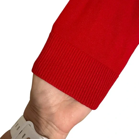 NWT      The Limited Red/Navy Plaid Sweater  LARGE   #4 - Picture 4 of 10